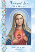 Load image into Gallery viewer, Greeting Card Birthday with Immaculate Heart Image

