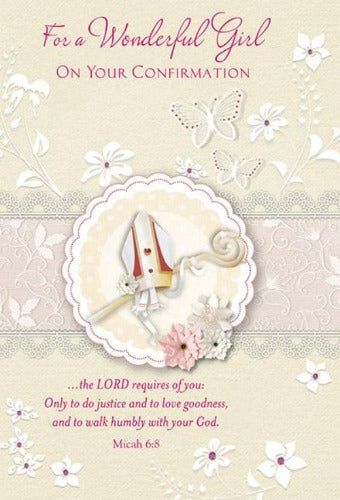 GREETING CARD - CONFIRMATION FOR A SPECIAL GIRL - MICAH 6:8