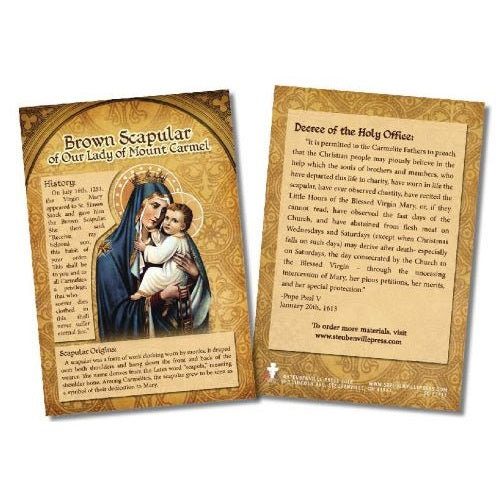 BROWN SCAPULAR EXPLAINED CARD