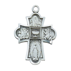 4-WAY FIRST COMMUNION MEDAL, 18" CHAIN