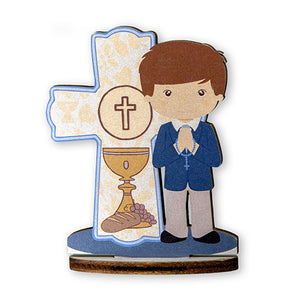First Communion Wood Statuette, 3.5"