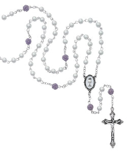 ROSARY - WHITE PEARL - FLOWER OUR FATHERS - CHALICE CENTER