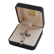Load image into Gallery viewer, CRUCIFIX - 1.75&quot; - HOLY SPIRIT - 20&quot; RHODIUM CHAIN
