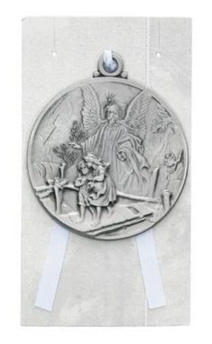 Guardian Angel Crib Medal in Pewter