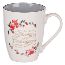 Load image into Gallery viewer, MUG - BE STRONG - PINK FLOWERS - 12 OZ
