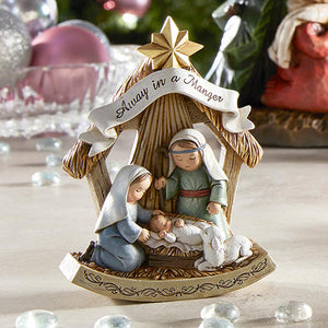 CHILD'S NATIVITY - COLOR - ONE PIECE  - 3" X 5" RESIN