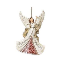 Load image into Gallery viewer, ORNAMENT-ANGEL-WHITE, RED AND GOLD
