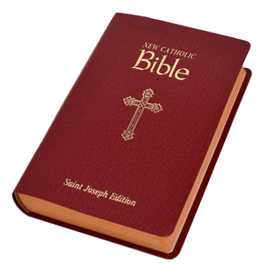 NEW CATHOLIC BIBLE - BURGUNDY SIMULATED LEATHER