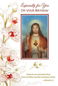 Greeting Card - Especially for You on Your Birthday - Sacred Heart