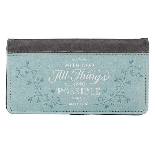 CHECKBOOK COVER - 'ALL THINGS ARE POSSIBLE'