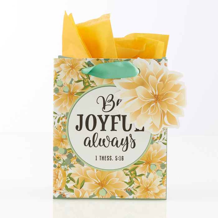 GIFT BAG - (S) BE JOYFUL - YELLOW - 4.2" X 3.4"