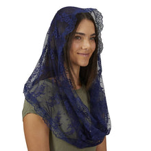 Load image into Gallery viewer, CHAPEL VEIL - NAVY LACE - INFINITY

