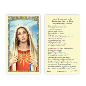HOLY CARD - CONSECRATION TO JESUS THROUGH MARY