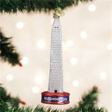 Load image into Gallery viewer, ORNAMENT-WASHINGTON MONUMENT - BLOWN GLASS WITH SPARKLES
