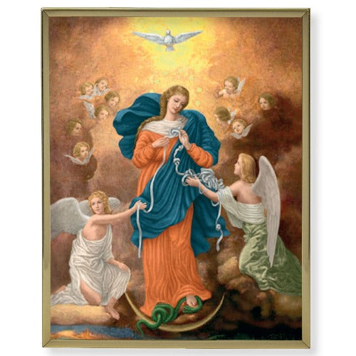Our Lady Untier of Knots in Gold Mylar Frame