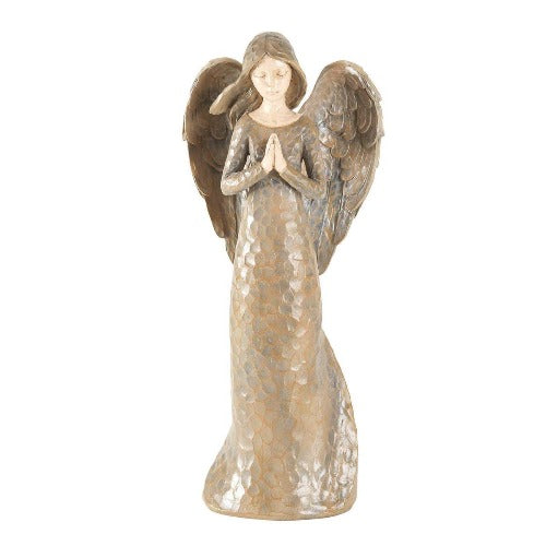ANGEL FIGURE - PRAYING WITH HAMMERED LOOK FINISH - 10