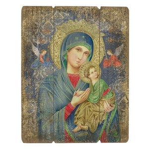 Our Lady of Perpetual Help Wood Plaque