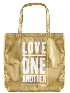 TOTE BAG - LOVE ONE ANOTHER - METALLIC GOLD