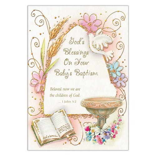 GREETING CARD - GOD'S BLESSINGS ON YOUR BABY'S BAPTISM