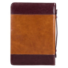 Load image into Gallery viewer, BIBLE COVER - (M) STAND FIRM IN FAITH - BROWN WITH BEAR
