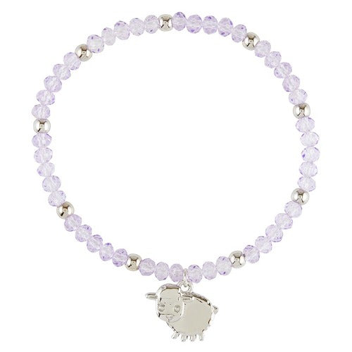 FIRST RECONCILIATION BRACELET- PURPLE BEADS WITH LAMB CHARM