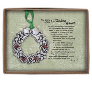 ORNAMENT - THE STORY OF THE CHRISTMAS WREATH - 2.75" METAL