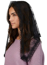 Load image into Gallery viewer, CHAPEL VEIL - BLACK LACE - TRADITIONAL
