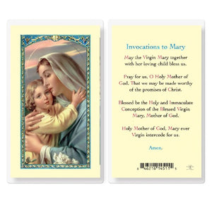 INVOCATION TO MARY HOLY CARD