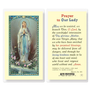 HOLY CARD - PRAYER TO OUR LADY OF LOURDES