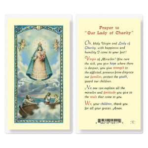 PRAYER TO OUR LADY OF CHARITY HOLY CARD