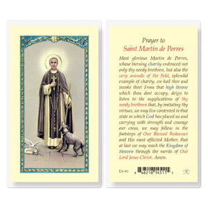 PRAYER TO ST MARTIN DE PORRES HOLY CARD
