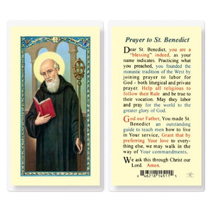 PRAYER TO ST BENEDICT HOLY CARD
