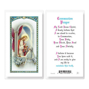 COMMUNION PRAYER GIRL HOLY CARD