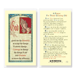 PRAYER FOR THOSE GROWING OLD HOLY CARD