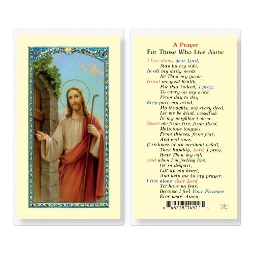PRAYER FOR THOSE WHO LIVE ALONE HOLY CARD