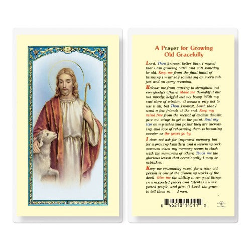 PRAYER FOR GROWING OLD HOLY CARD