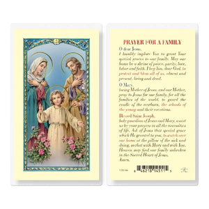 PRAYER FOR A FAMILY HOLY CARD