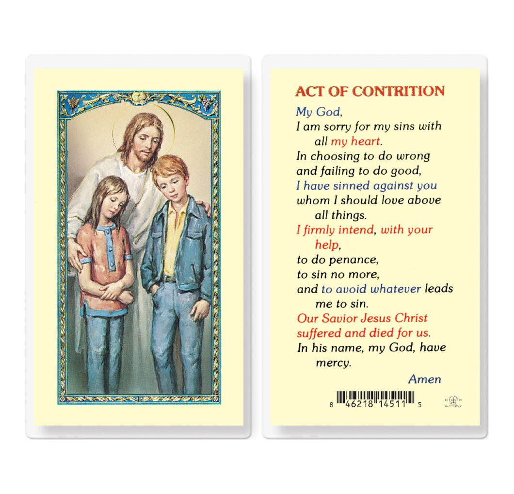 HOLY CARD - TEEN ACT OF CONTRITION - TRADITIONAL