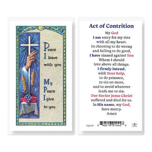 HOLY CARD - ACT OF CONTRITION: PEACE I LEAVE WITH YOU