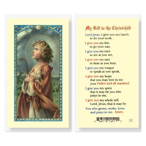 MY GIFT TO THE CHRIST CHILD HOLY CARD