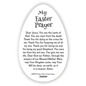 PRAYER CARD - THE STORY OF EASTER - EGG SHAPED