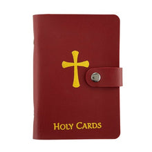 Load image into Gallery viewer, HOLY CARD HOLDER - MAROON IMITATION LEATHER -  HOLDS 40 CARDS
