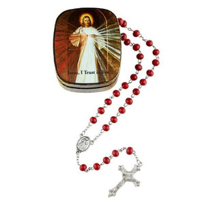 ROSARY & CASE - DIVINE MERCY - ROSE SCENTED