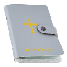 Load image into Gallery viewer, HOLY CARD HOLDER - GRAY IMITATION LEATHER -  HOLDS 40 CARDS
