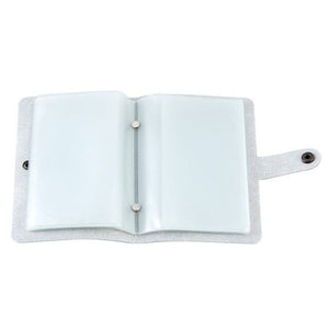 HOLY CARD HOLDER - GRAY IMITATION LEATHER -  HOLDS 40 CARDS