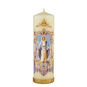 WAX DEVOTIONAL CANDLE - OUR LADY OF GRACE - VINTAGE STYLE