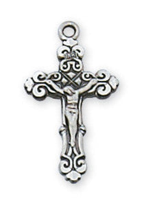 CRUCIFIX - .75" SS BAROQUE - 16" CHAIN