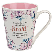 Load image into Gallery viewer, MUG - TRUST IN THE LORD PINK FLORAL  - PROVERBS 3:5
