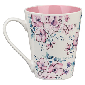 MUG - TRUST IN THE LORD PINK FLORAL  - PROVERBS 3:5