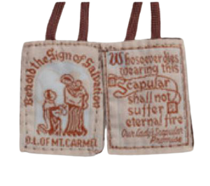 BROWN SCAPULAR WITH BROWN CORD